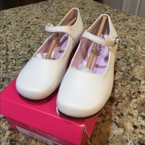 Nina White Leather Mary Jane